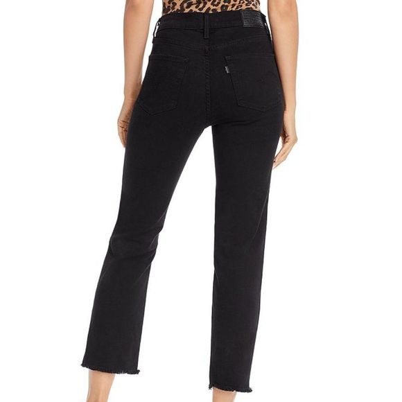 LEVI'S 724 Women's High-rise Cropped Straight-leg Jeans In Black Pixel - Picture 5 of 9
